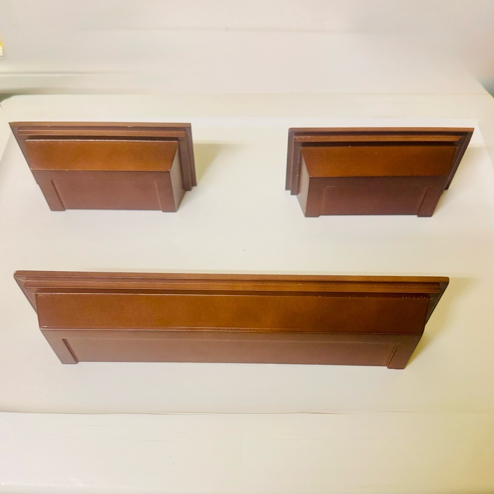 Floating Wall Shelves,Ideal for Home Decor, 12”,6”,6”Espresso Brown, Set of 3